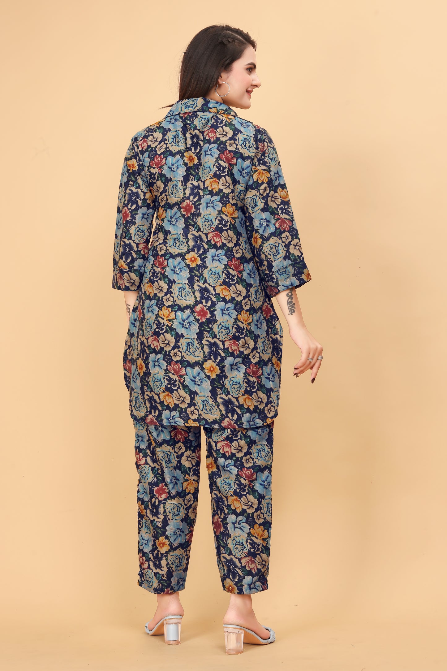 Blue Floral Print Co-Ord Set for Women – Stylish & Trendy