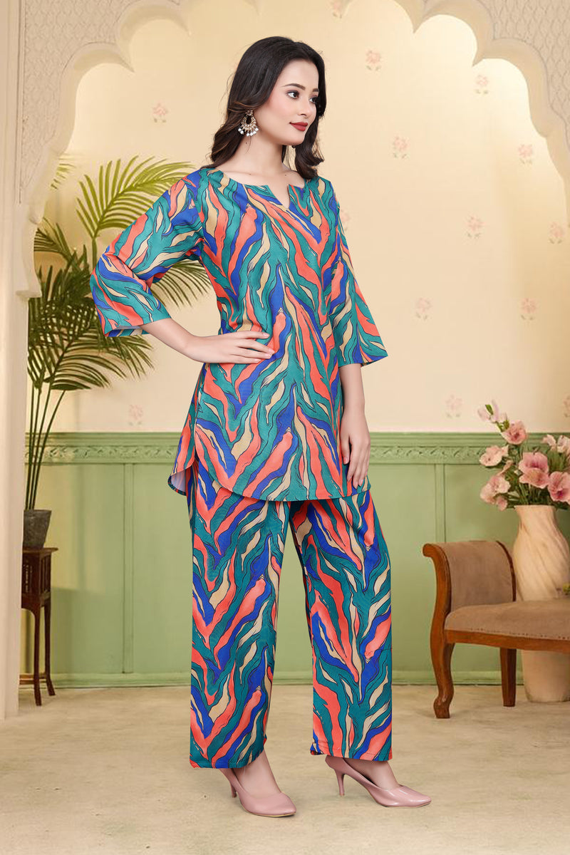 Abstract Wave Print Co-Ord Set