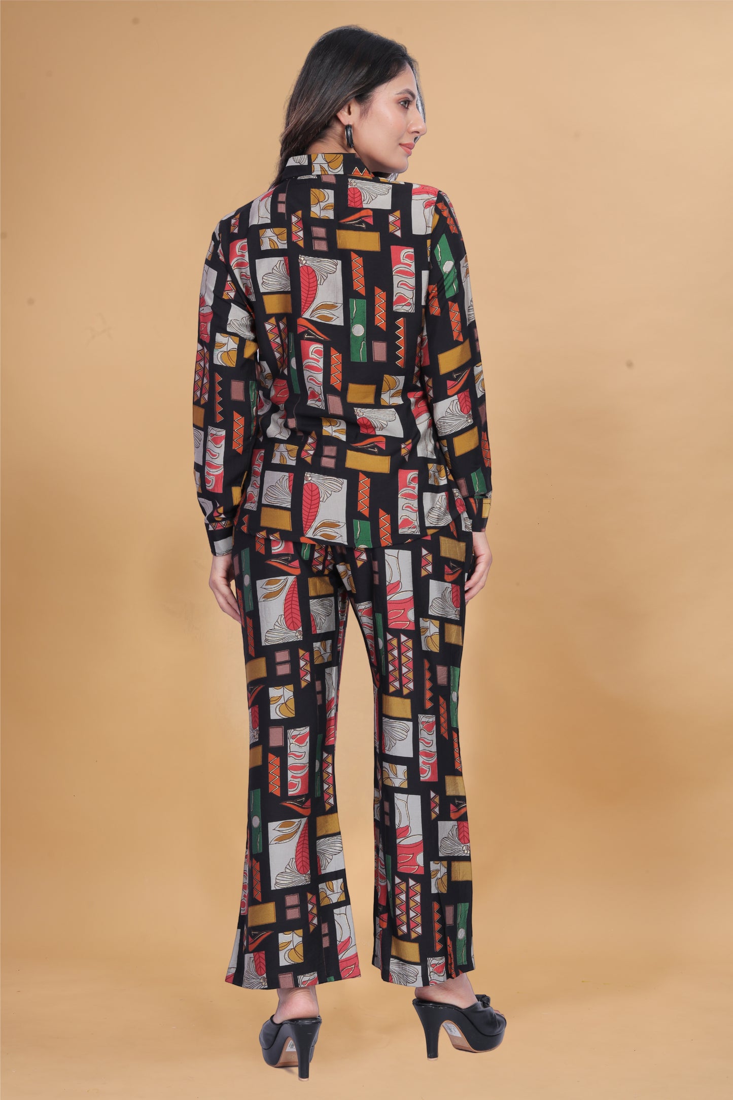 Multicolor Geometric Print Full Sleeve Co-ord Set for Women | Trendy & Stylish