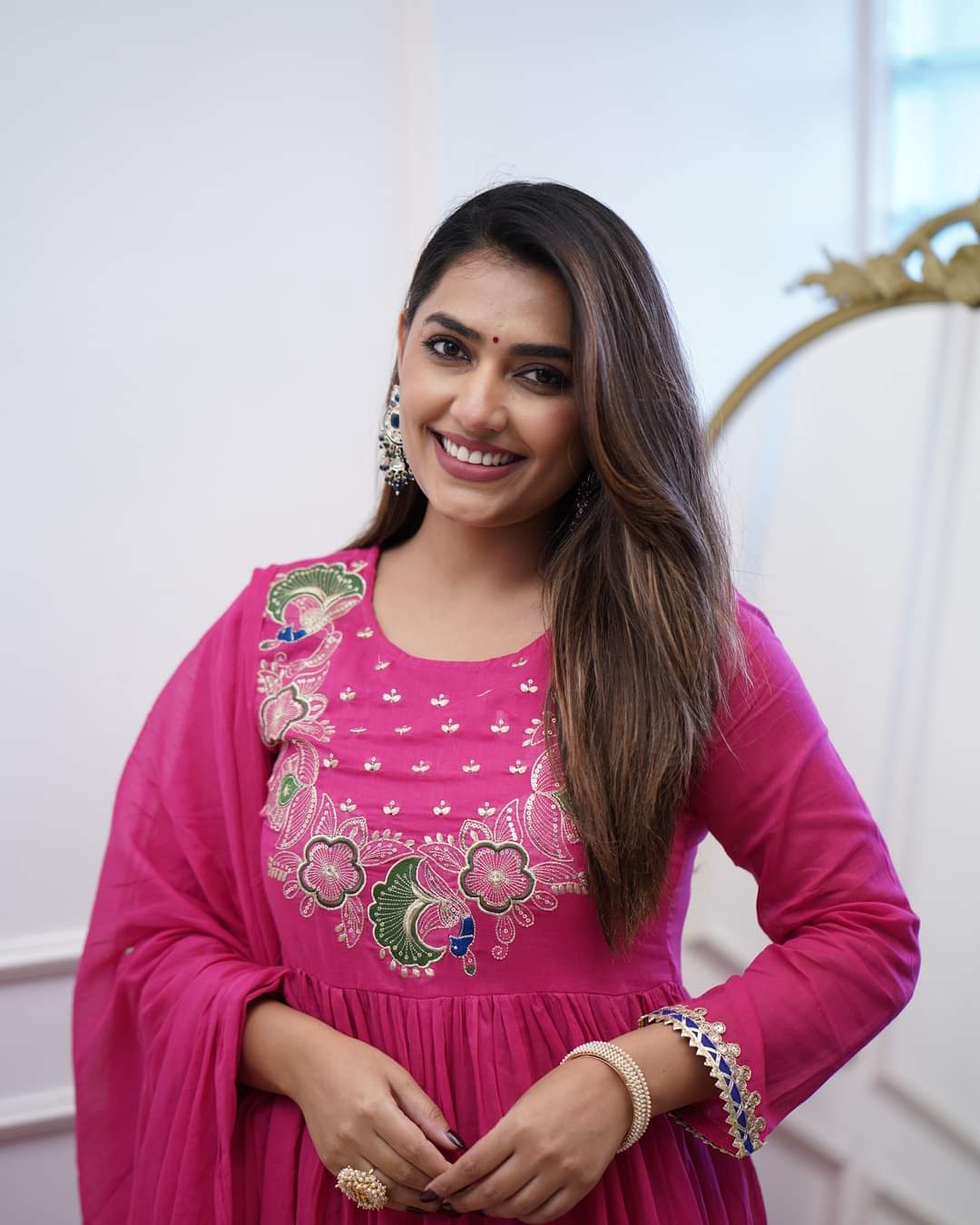 Designer Magenta Pink Anarkali Kurta Set with Embroidery and Dupatta β Wedding & Party Wear