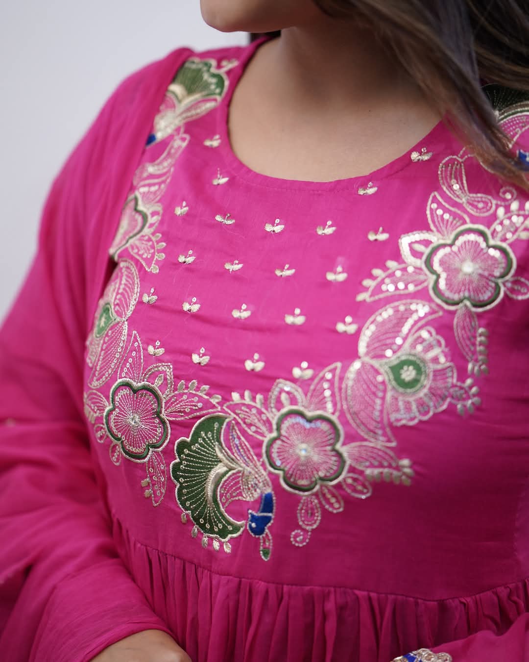 Designer Magenta Pink Anarkali Kurta Set with Embroidery and Dupatta β Wedding & Party Wear