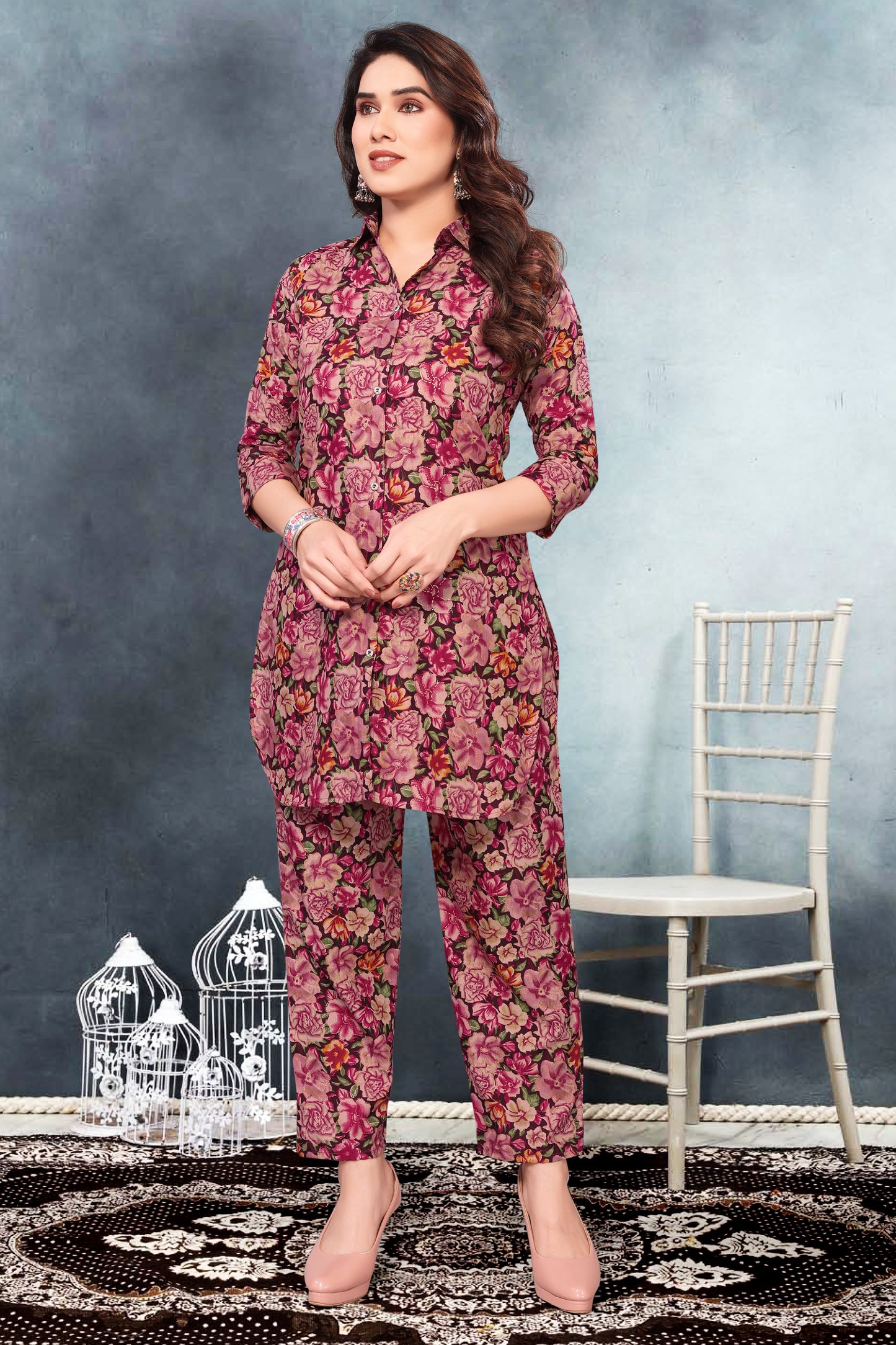 Pink Floral Print Co-Ord Set for Women – Stylish & Trendy