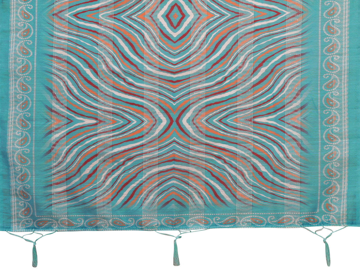 Blue Floral Woven Design Viscose Kurta set with Dupatta
