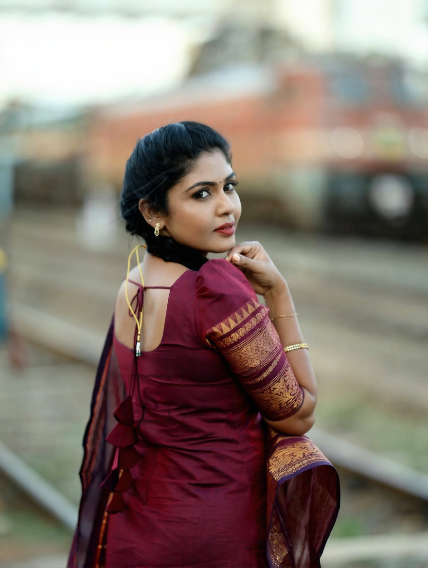 Maroon Kanchi Cotton Kurta Set with Dupatta