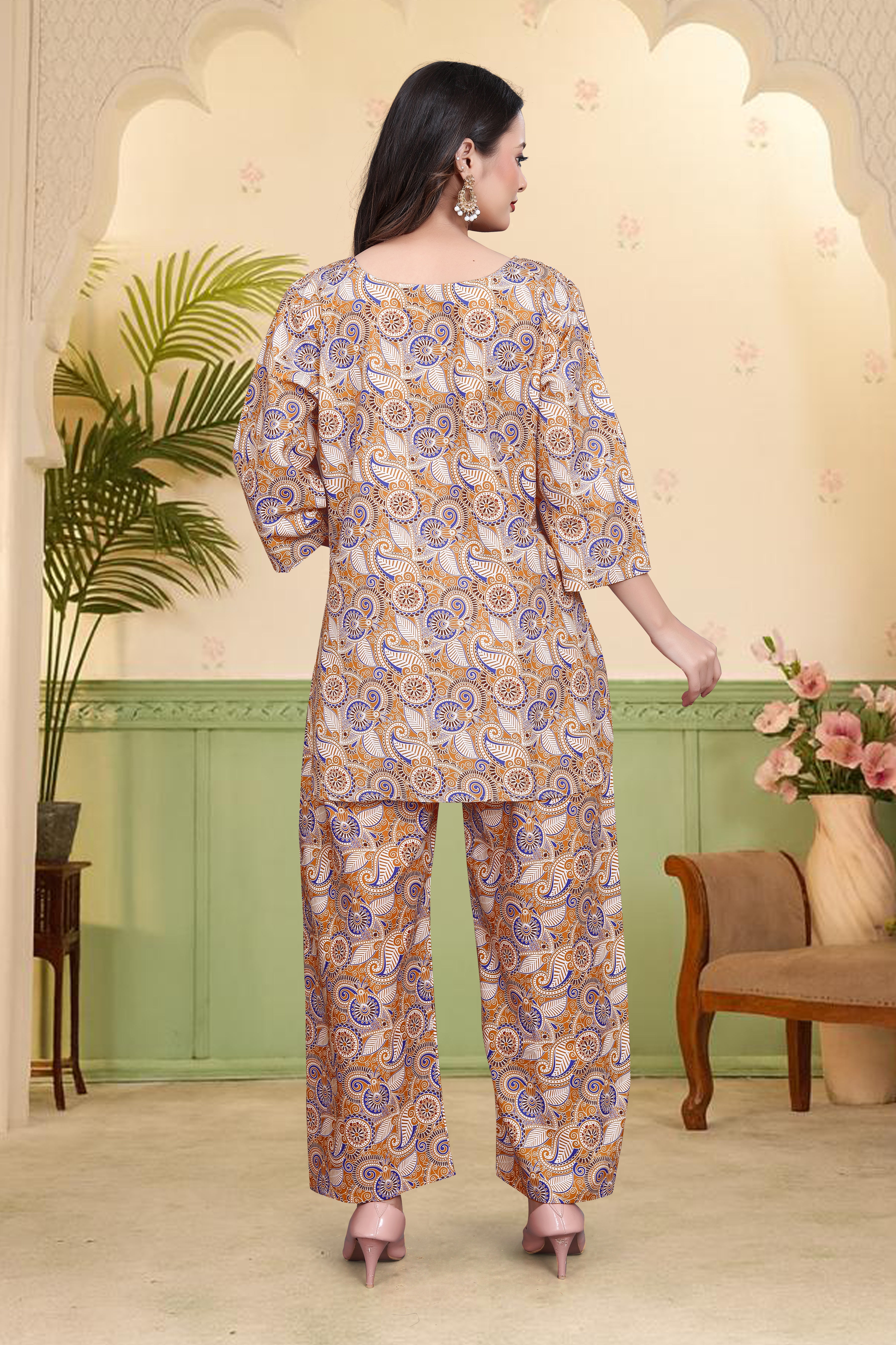 Printed Top & Bottom Co-Ord Set
