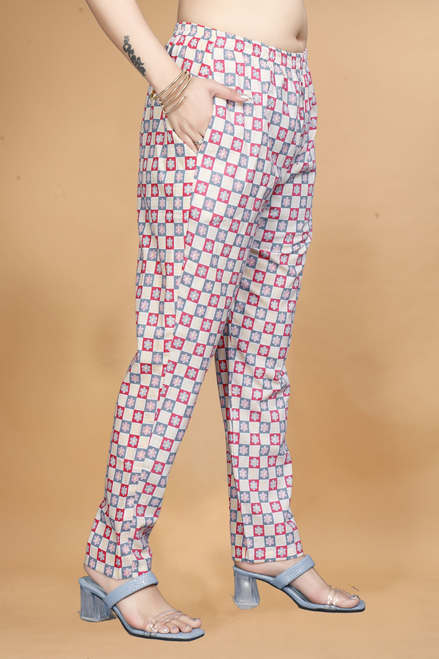 Cyan Blue Cotton Kurta Pant Set with Floral Print & Dupatta