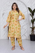 Pastel Floral Co-Ord Kurti Set | Elegant Top & Bottom Ethnic