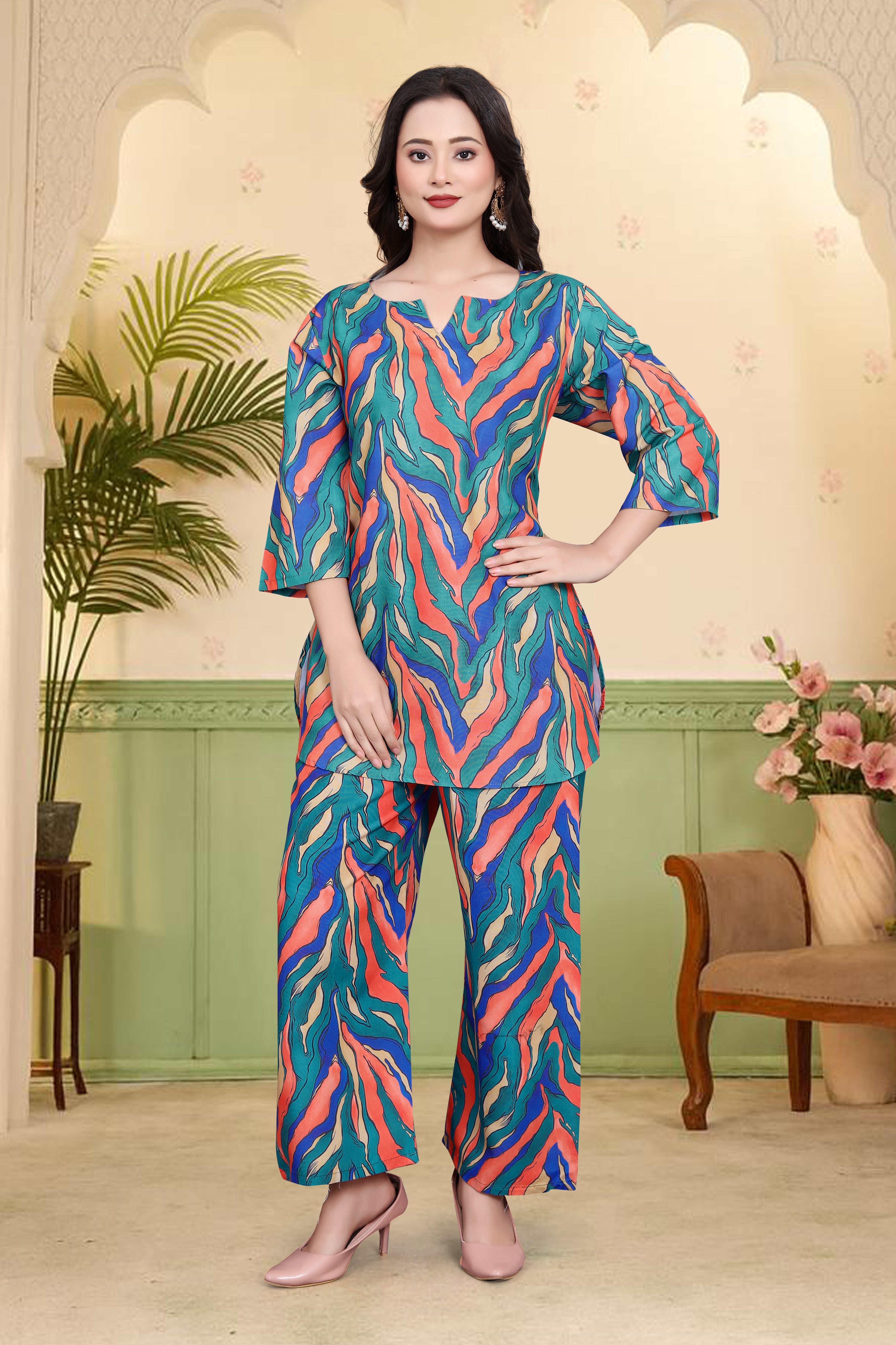 Abstract Wave Print Co-Ord Set