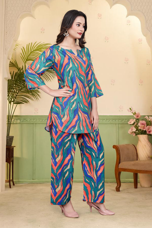 Abstract Wave Print Co-Ord Set