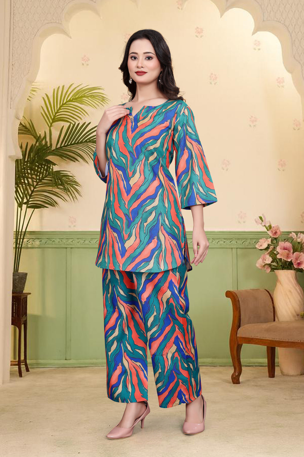 Abstract Wave Print Co-Ord Set