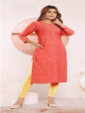 Red Printed Muslin Kurti for Women – Casual & Daily Wear