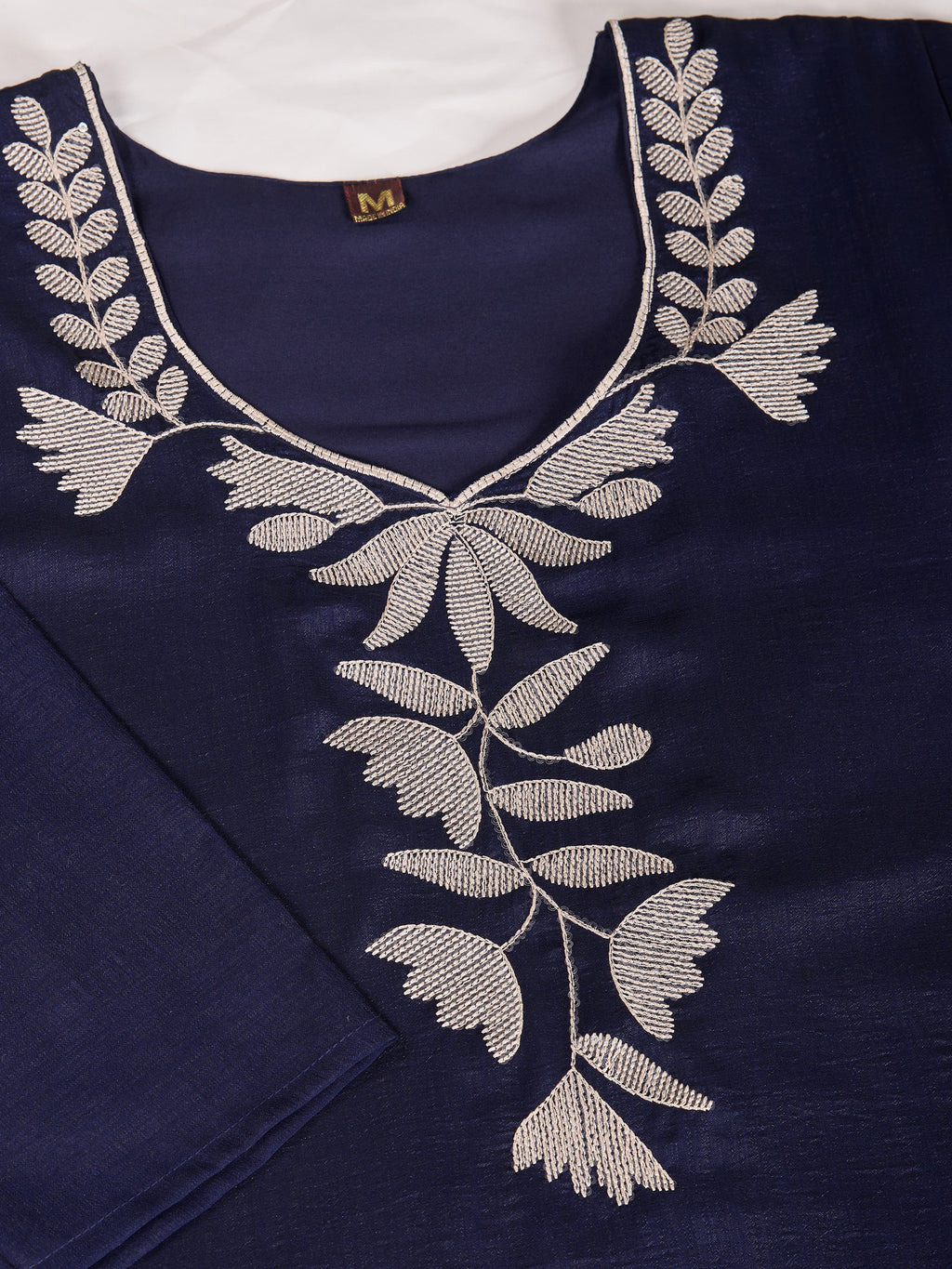 Navy Blue Embroidery Sequined Cut Work Kurta Pant Dupatta Set for Women – Elegant & Glamorous