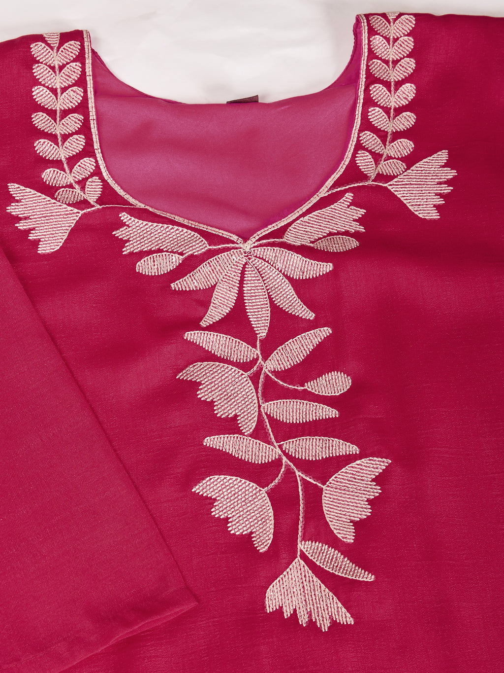 Magenta Embroidery Sequined Cut Work Kurta Pant Dupatta Set for Women – Elegant & Glamorous