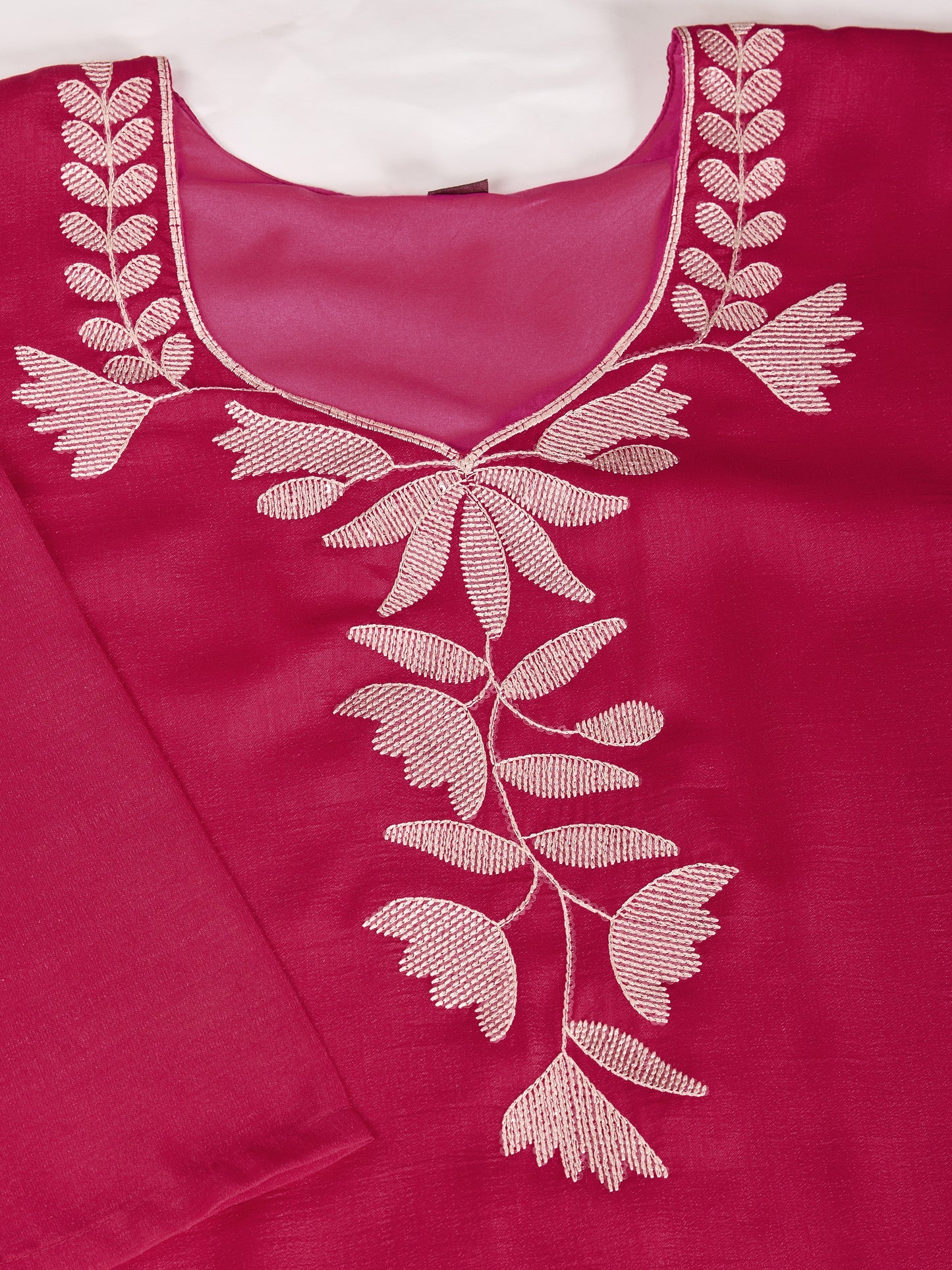 Magenta Embroidery Sequined Cut Work Kurta Pant Dupatta Set for Women – Elegant & Glamorous