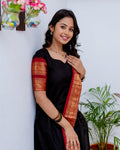 Black Kanchi Cotton Kurti with Dupatta