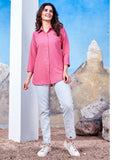 Pink Solid Cotton Shirt for Women – Plain & Comfortable Everyday Wear