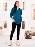 Blue Office-Ready Women’s Cotton Shirt – Stylish & Breathable