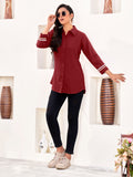 Maroon Classic Cotton Shirts for Women – Stylish & Professional Office Wear