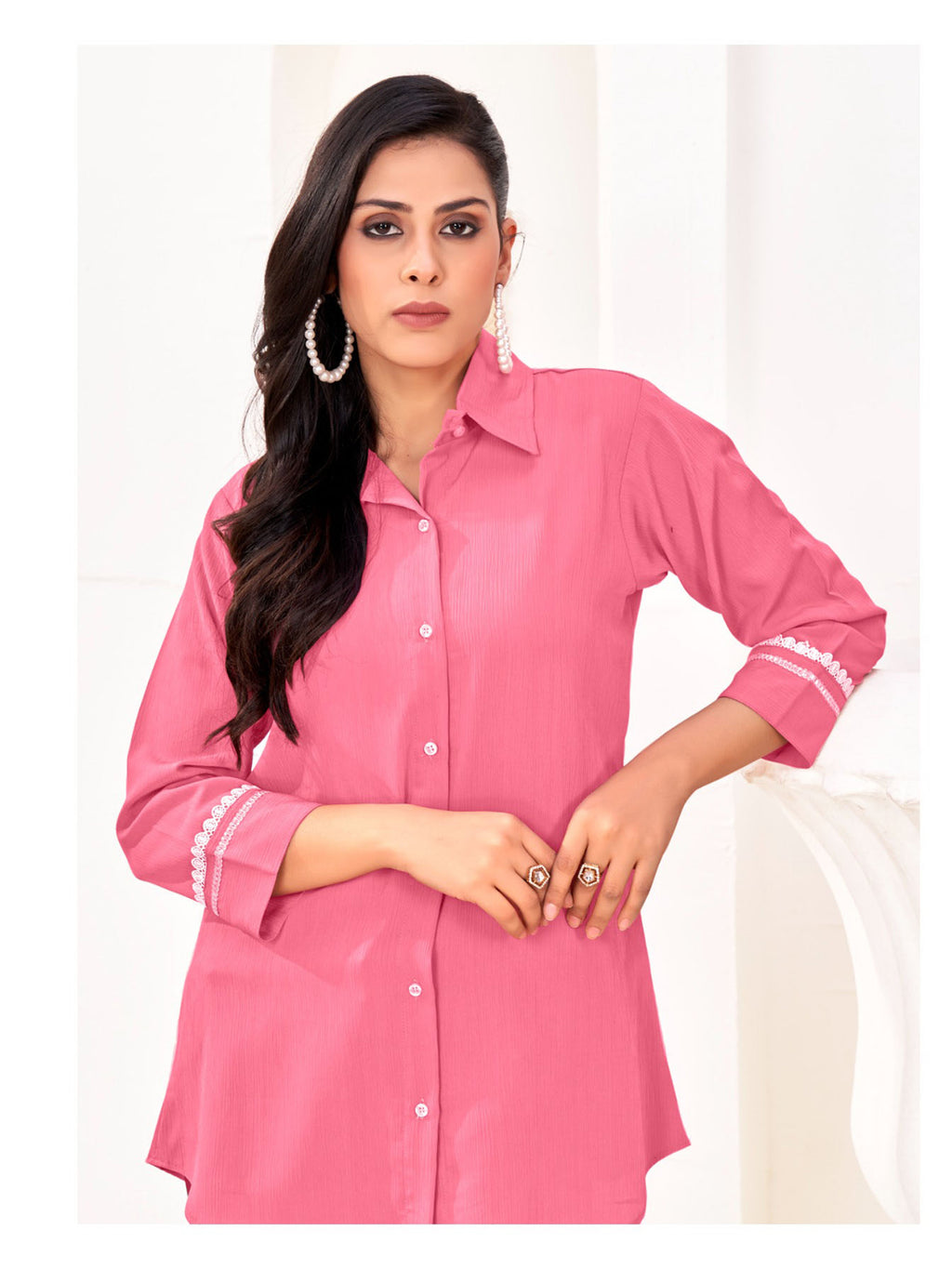 Pink Classic Cotton Shirts for Women – Stylish & Professional Office Wear