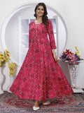 Pink Bandhani Printed Long Kurti with Dupatta – Ethnic & Elegant Look