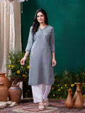 Blue Stylish Cotton Mirror Work Kurta for Women Daily Wear Ethnic Outfit