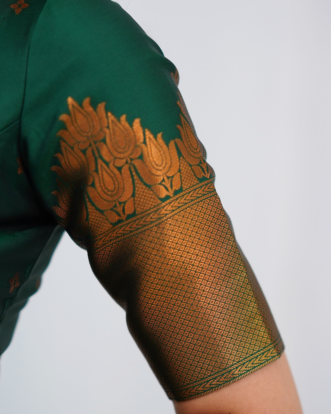 Emerald Green Silk Kurti Set with Zari Dupatta