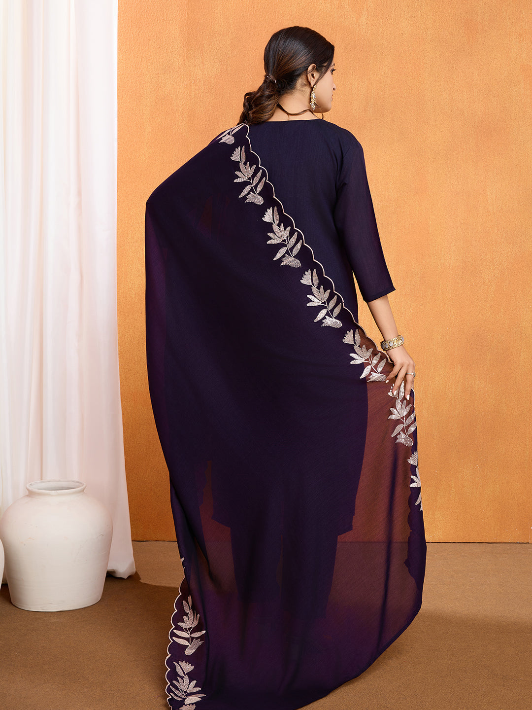 Purple Vichitra Silk Suit Set with Dupatta | Designer Sequence Work Kurta Set