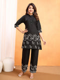 Black Embroidery Work Co-Ord Set