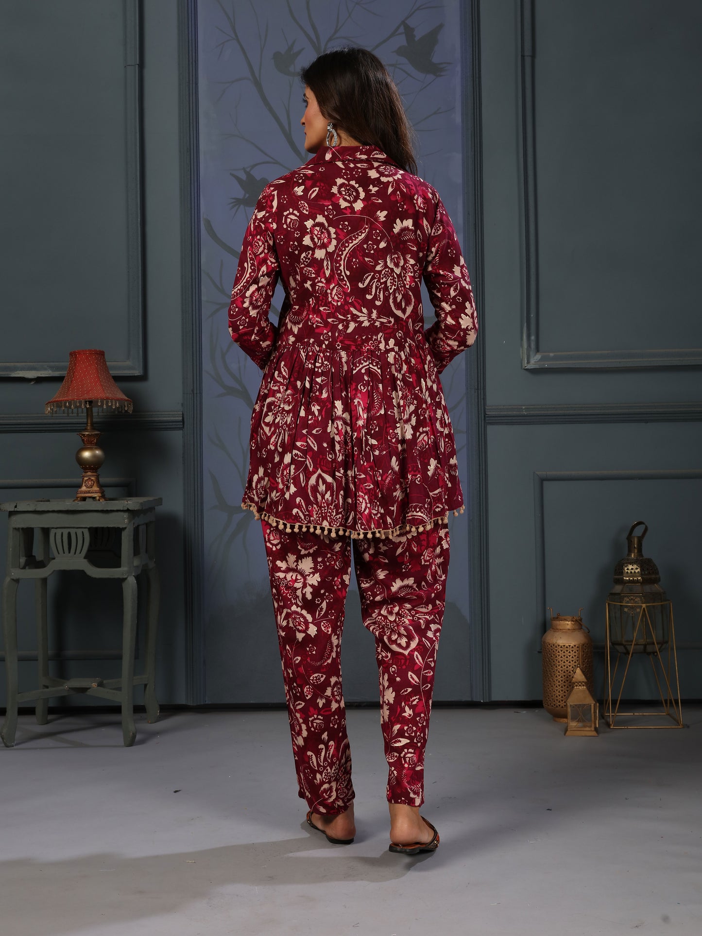 Magenta Floral Print Co-ords Set for Women – Stylish Daily & Office Wear