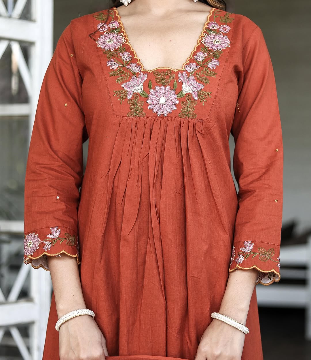 Red Designer Embroidered Anarkali Kurta Set with Dupatta – Flared Ethnic Outfit