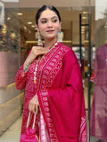 Red Viscose Silk Suit Set with Dupatta | Designer Printed & Embroidered Kurta Set
