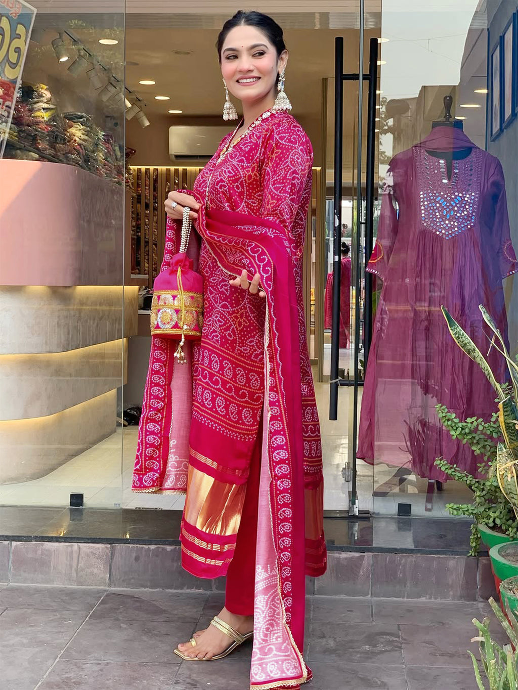 Red Viscose Silk Suit Set with Dupatta | Designer Printed & Embroidered Kurta Set