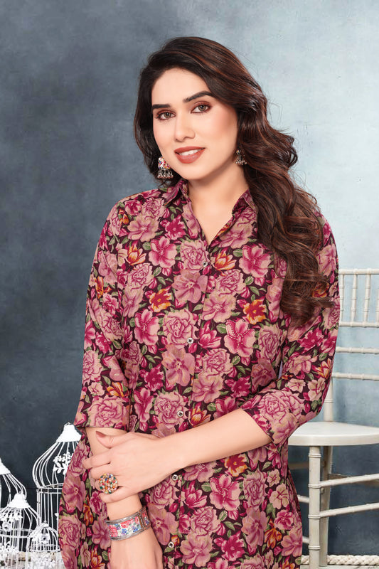 Pink Floral Print Co-Ord Set for Women – Stylish & Trendy