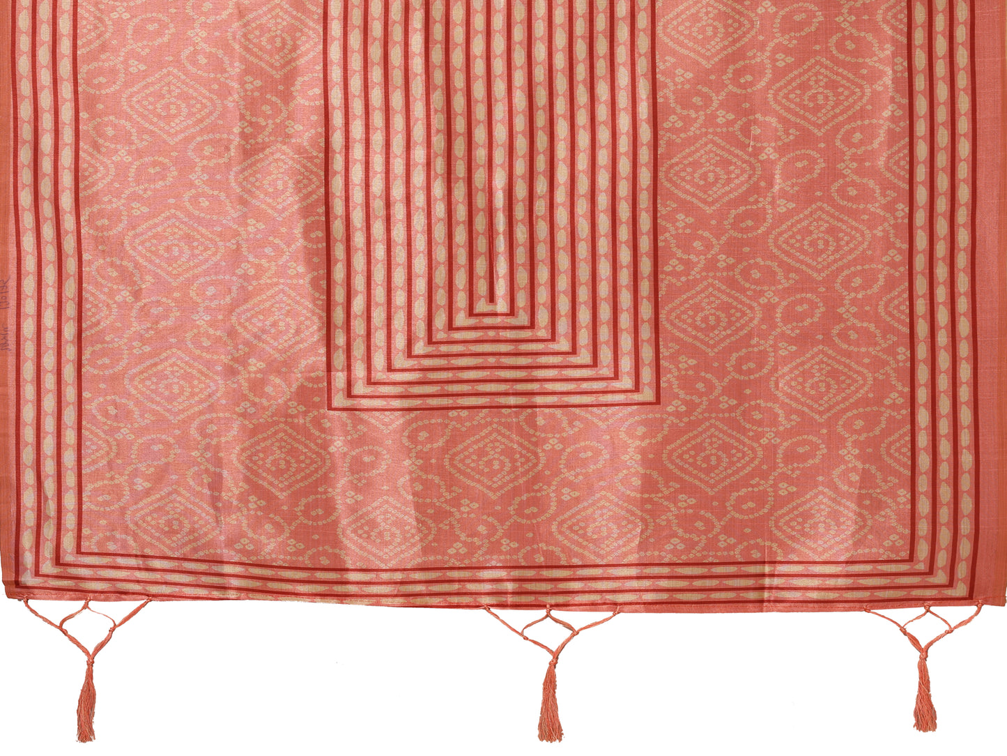 Peach Floral Woven Design Viscose Kurta set with Dupatta