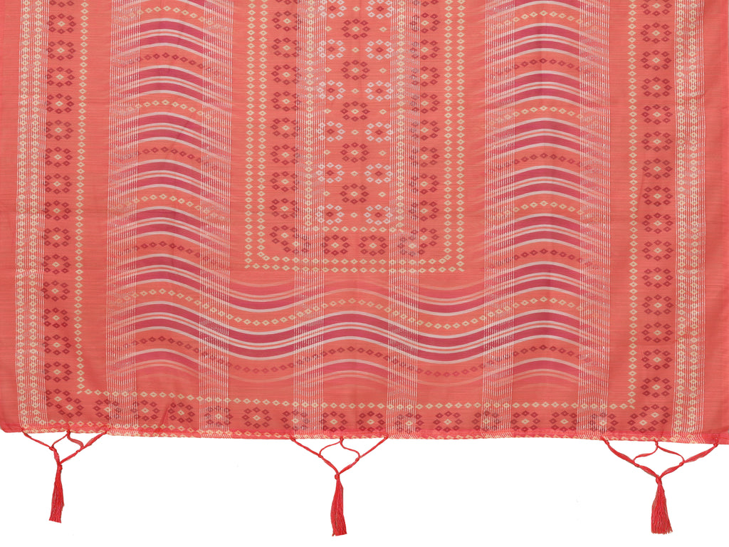 Pink Ethnic Motifs Woven Design Viscose Kurta set with Dupatta
