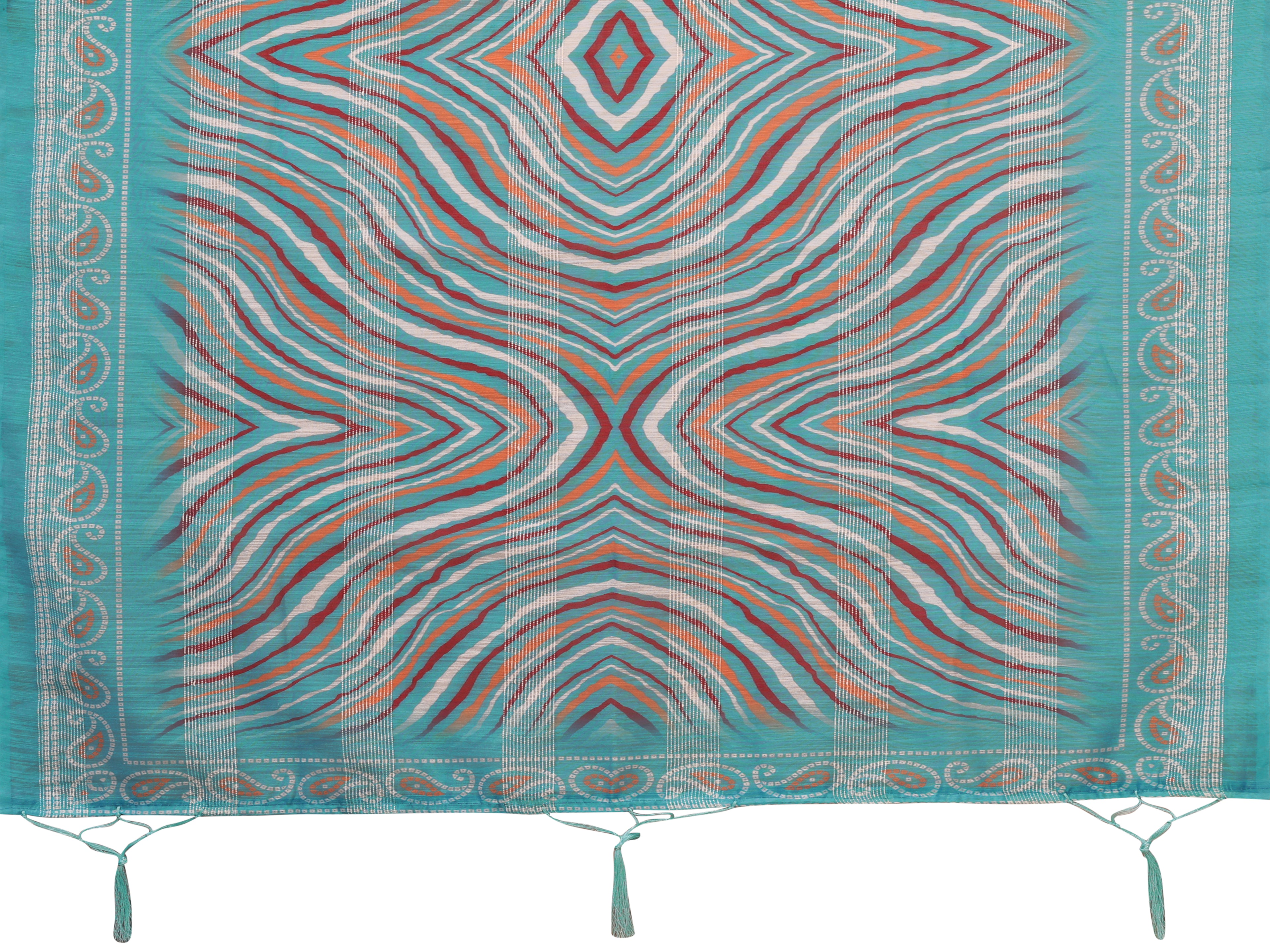 Blue Floral Woven Design Viscose Kurta set with Dupatta
