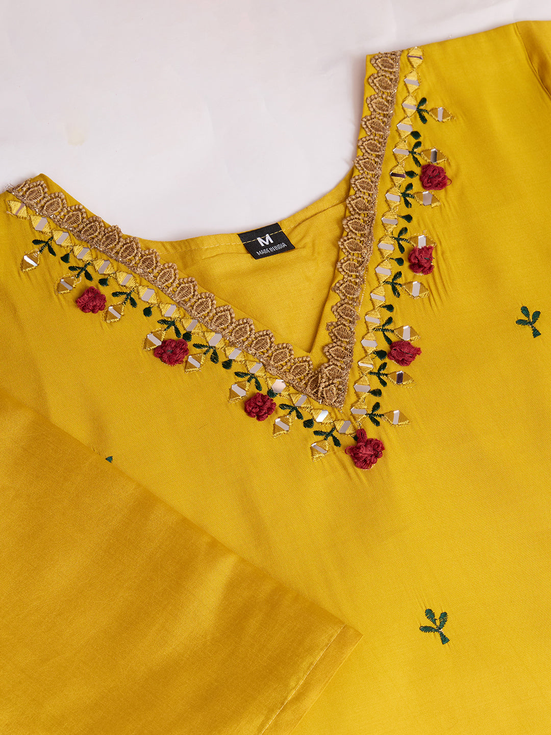 Yellow Roman Silk Suit Set with Chanderi Dupatta