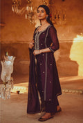Royal Maroon Embroidered Chanderi Suit Set with Elegant Dupatta