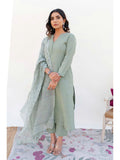 Pista Muslin Suit Set with Chanderi Dupatta