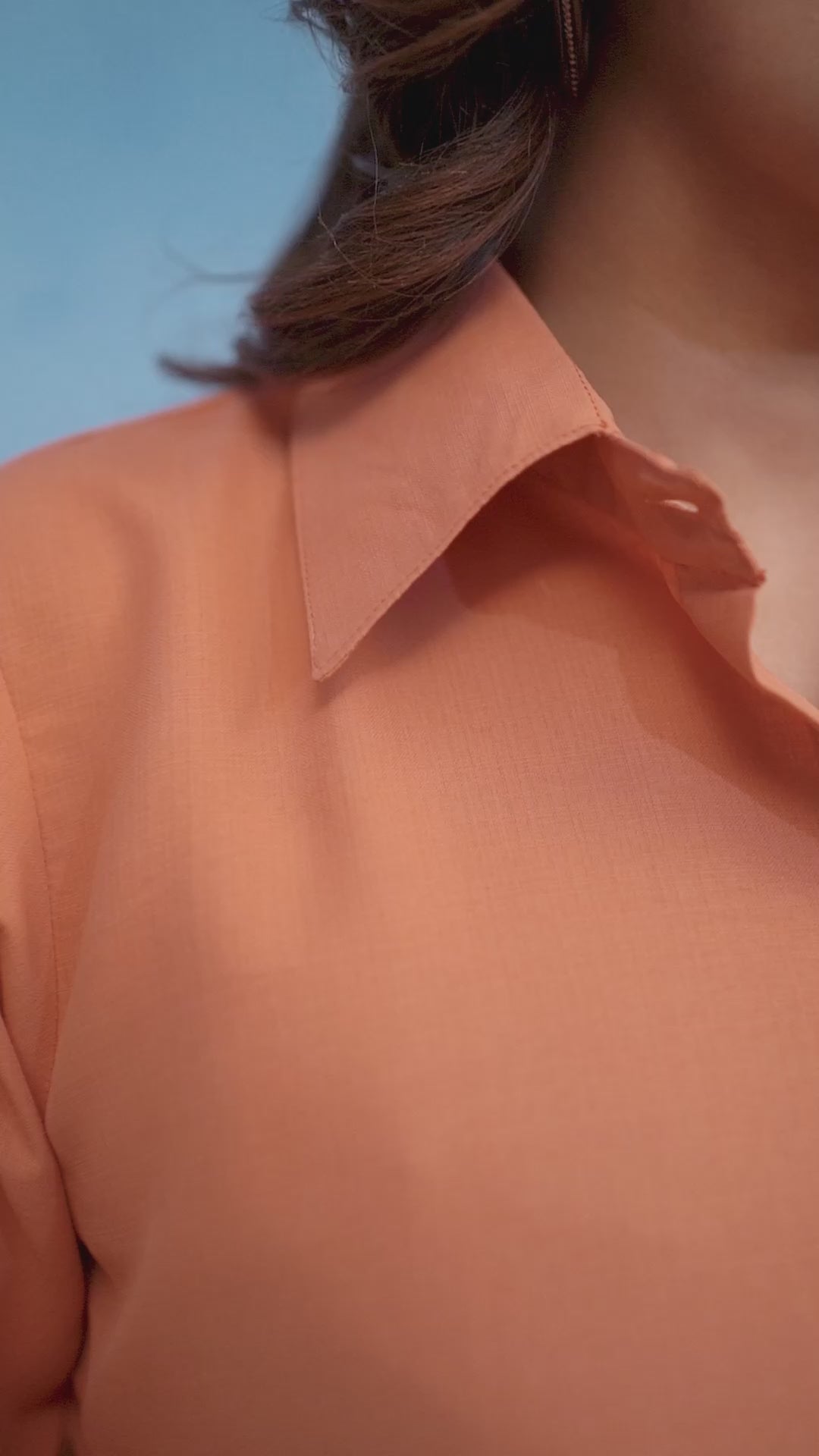 Solid Cotton Peach Shirt for Women – Plain & Comfortable Everyday Wear