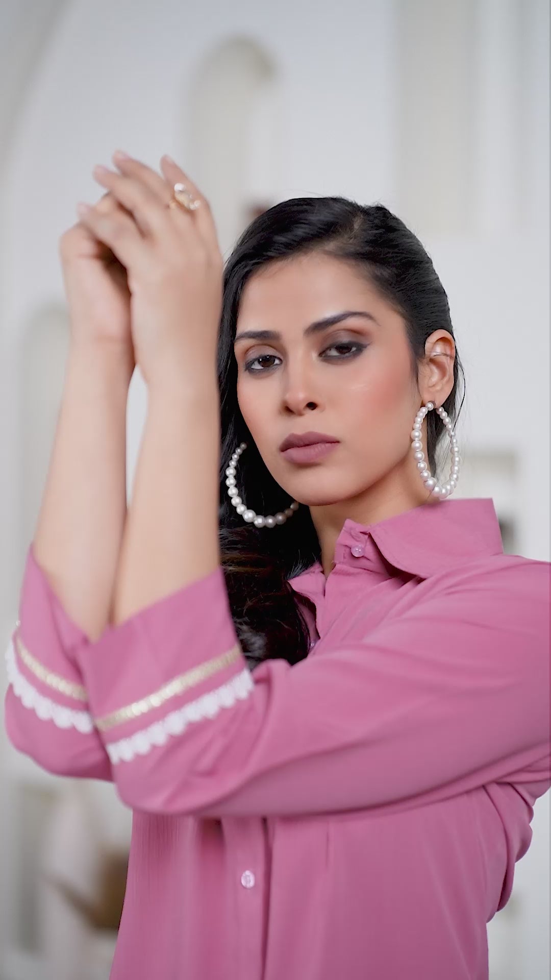 Pink Classic Cotton Shirts for Women – Stylish & Professional Office Wear