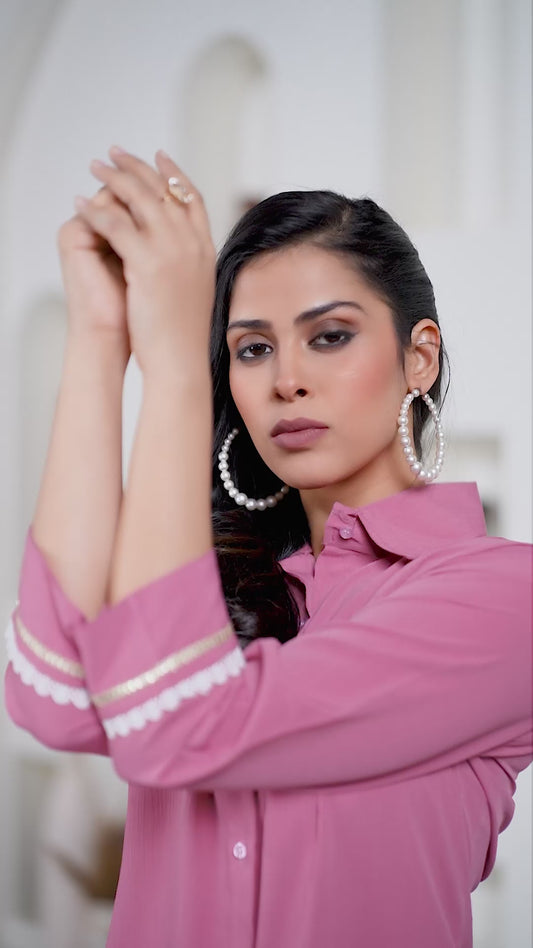 Pink Classic Cotton Shirts for Women – Stylish & Professional Office Wear