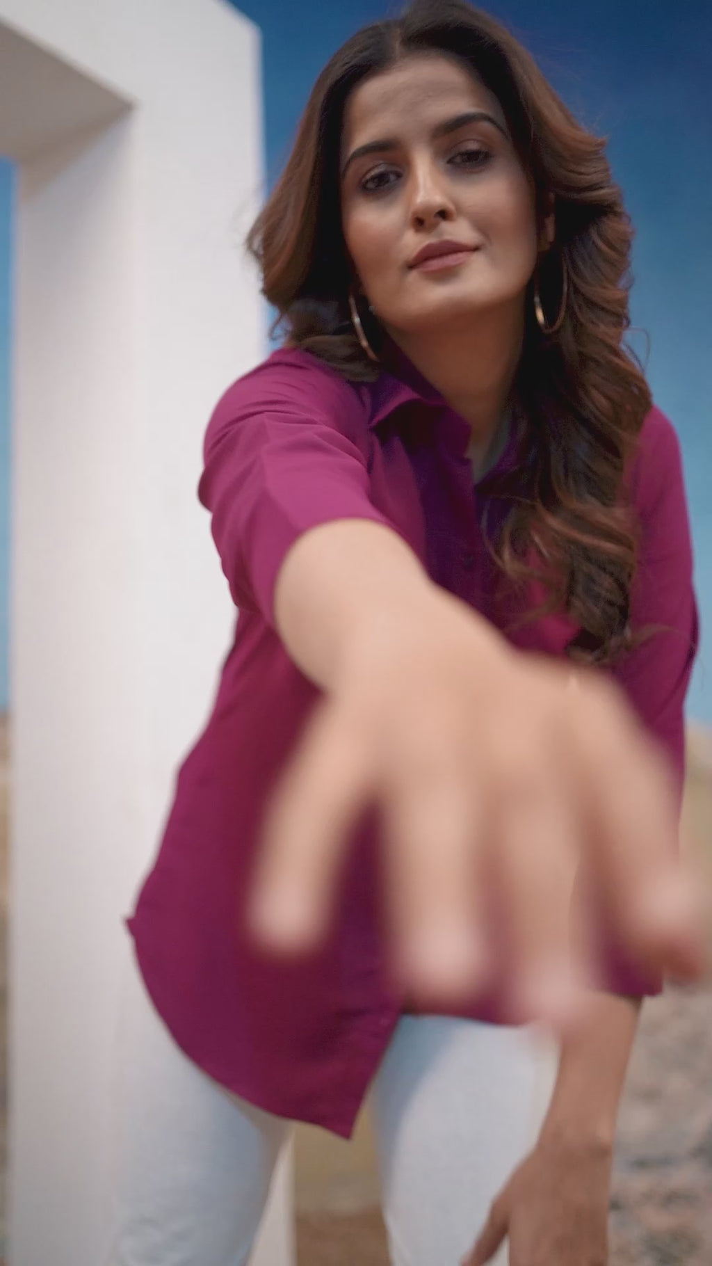 Women's Solid Magenta Cotton Professional Shirt – Office Wear & Formal Look